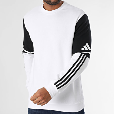 Adidas Sportswear - Sweat Crewneck A Bandes SQ25 JD2959 Blanc Noir