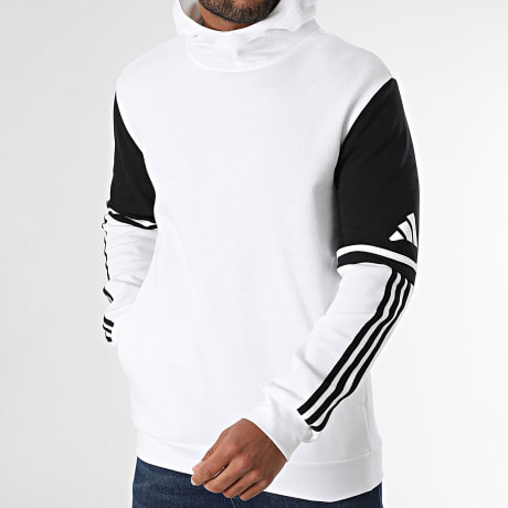 Adidas Performance - Sudadera con capucha de bandas SQ25 JD2976 Blanco Negro