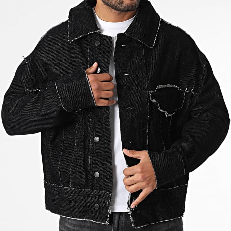Ikao - Veste Jean A Rayures 006 Noir