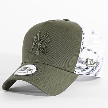 New Era - Casquette Trucker League Essential NY New York Yankees 60675517 Vert Kaki Blanc