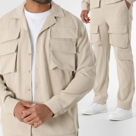 Classic Series - Beige overhemd en cargobroekset