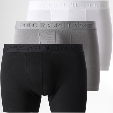 Polo Ralph Lauren - Lote De 3 Boxers Negro Gris Blanco