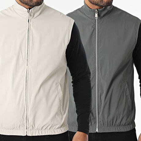 Fins de Séries - Chaqueta Sin Mangas Reversible 304 Gris Antracita Beige