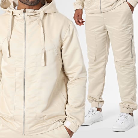 Classic Series - Hooded Zip Jas en Cargo Broek Set 035 Licht Beige