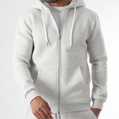 LBO - 3787 Lichtgrijze Hooded Zip Sweat Top