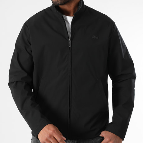 Lacoste - Chaqueta Con Zip Logo Bordado Cocodrilo Negro