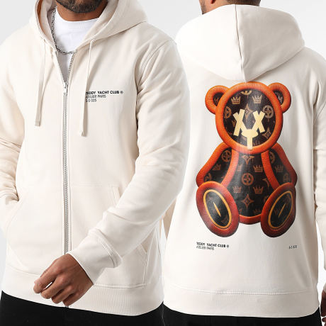 Teddy Yacht Club - Sudadera Con Cremallera Capucha Ice Ice Baby Beige