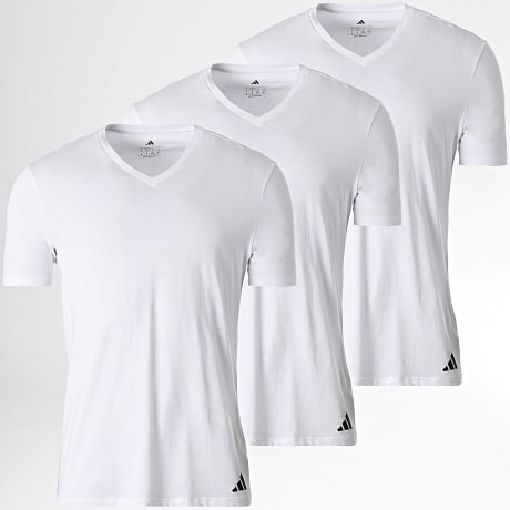 Adidas Sportswear - Lot De 3 Tee Shirts Col V Active Core JK3998 Blanc