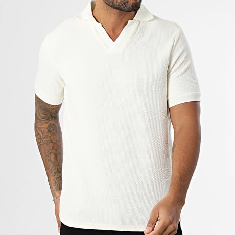 Frilivin - Kurzarm-Poloshirt Aus Strick W63 Beige