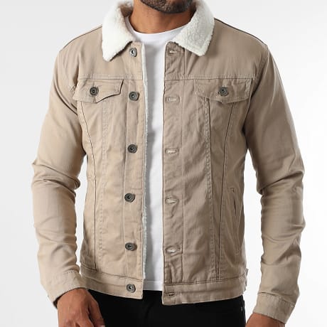 LBO - Denim Jacket with Shearling Lining 3834 Beige Denim