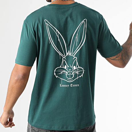 Looney Tunes - Tee Shirt Oversize Grande Bugs Bunny Back Verde Botella