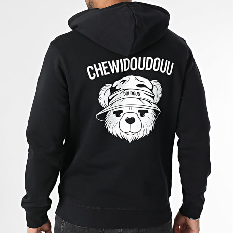 Chewidoudouu - Casaco com capuz preto e branco