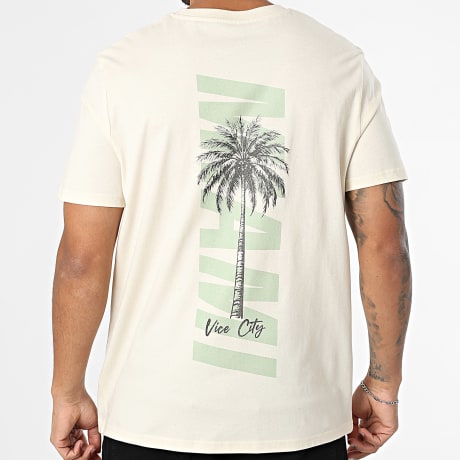 Luxury Lovers - Oversize Tee Shirt Miami Palm Beige Khaki