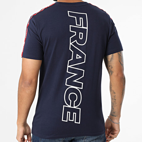 FFF - Camiseta A Rayas Color Block F24081C Azul Marino Blanco