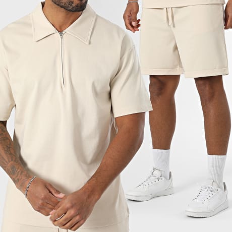 MTX - Set aus Kurzarm-Poloshirt und Jogginghose 095 Beige