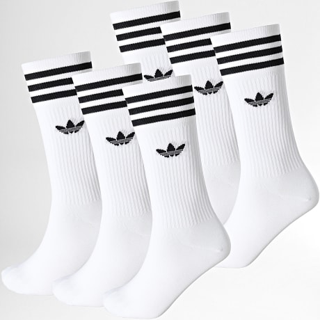 Adidas Originals - Lote De 6 Pares De Calcetines 3 Stripes Crew JV7410 Blanco