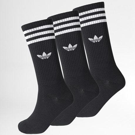 Adidas Originals - Lot De 3 Paires De Chaussettes 3 Stripes High Crew JV7417 Noir