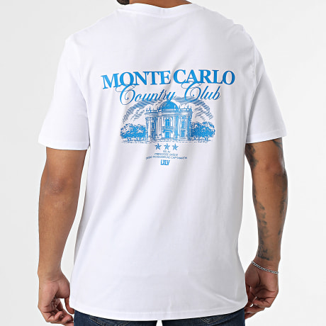 Luxury Lovers - Maglietta oversize Monte Carlo Country Club Blu Bianco