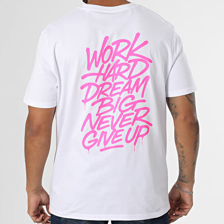 Super Prodige - Oversize T-Shirt Large Mindset Weiß Fluo Pink