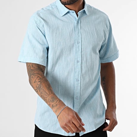 Fins de Séries - Camisa Mangas Cortas Regular Fit 853 Turquesa Jaspeado
