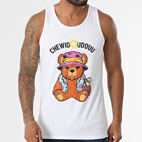 Chewidoudouu - Tank Top branco de cocktail