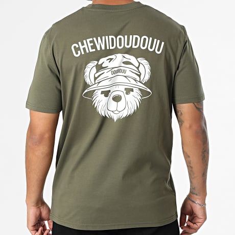Chewidoudouu - Camisola Oversize Teddy Verde Cáqui Branco