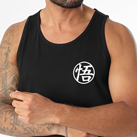 Dragon Ball Z - Goku Kanji Chest Tank Top Preto Branco