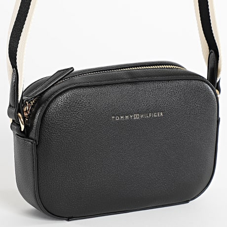 Tommy Hilfiger - Sac A Main Femme Logotape Camera 7450 Noir Doré