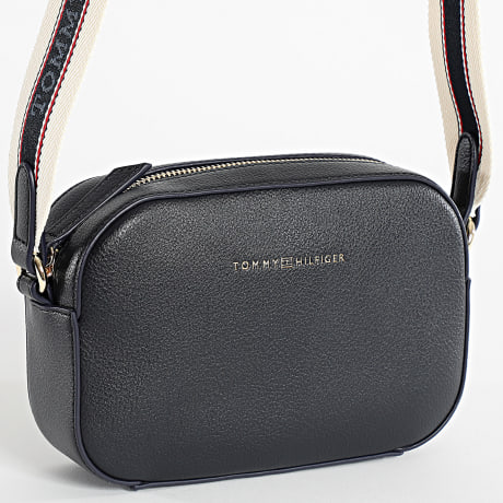 Tommy Hilfiger - Sac A Main Femme Logotape Camera 7450 Bleu Marine Doré