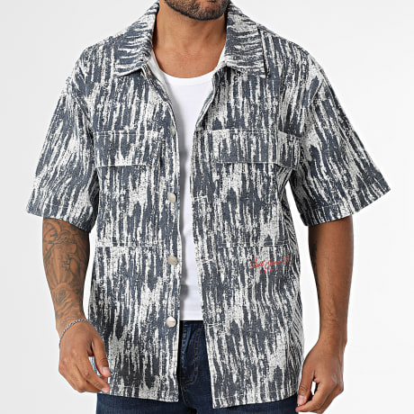 Fins de Séries - Camisa Mangas Cortas 687 Azul Índigo Blanco
