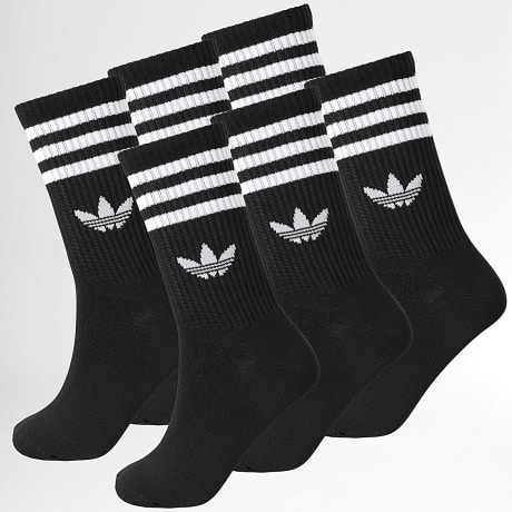 Adidas Originals - Lot De 6 Paires De Chaussettes 3 Stripes JV7411 Noir