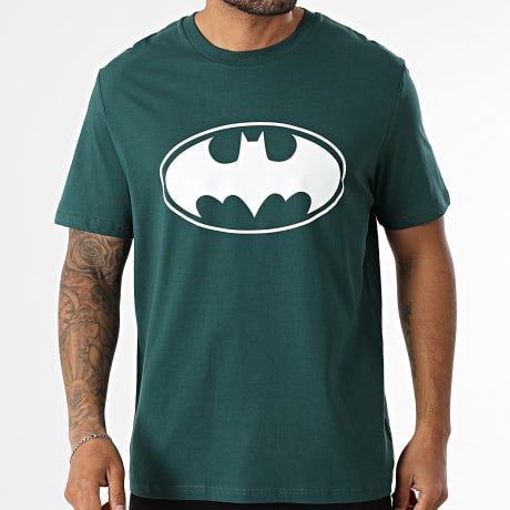 Batman - Maglietta con logo Batman Verde bottiglia Bianco