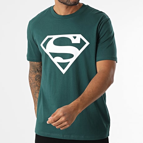 Superman - Superman Logo Tee Bottle Green White