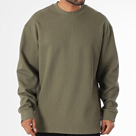 Hugo Azul - Sudadera Cuello Redondo Waffle Nuwolo 50534454 Verde Kaki
