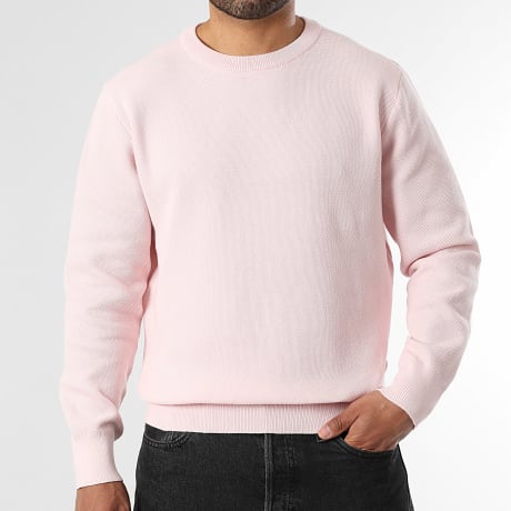 LBO - Pull Col Rond Maille Texturée 2003 Rose Clair