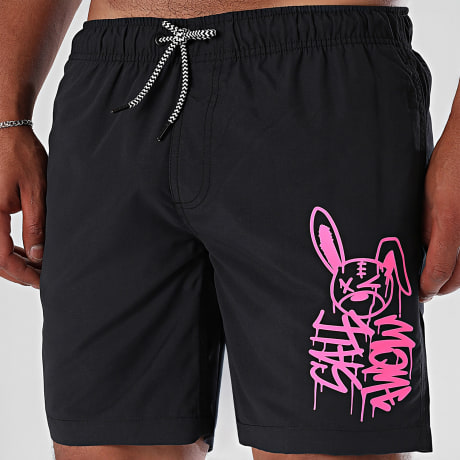 Sale Môme Paris - Rabbit Short Dripping Graffiti Nero Rosa Fluo