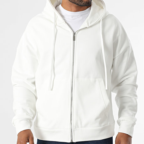 ADJ - Sweat Capuche Zippé Oversize 035 Blanc