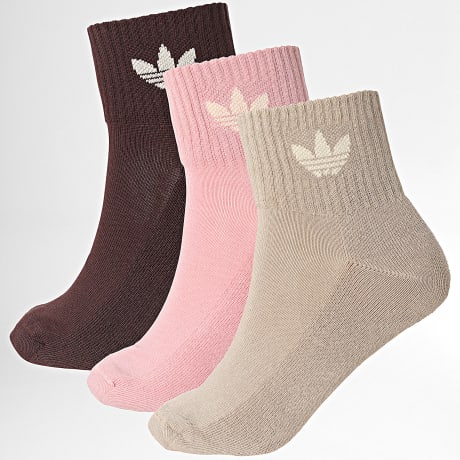 Adidas Originals - 3 Pares De Calcetines JV8596 Beige Rosa Marrón