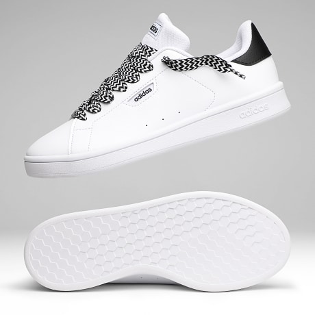 Adidas Sportswear - Baskets Iconic Lifestyle White Black x Superlaced Gros Lacet Blanc Noir
