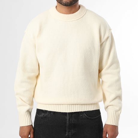 Fins de Séries - Premium Soft Round Neck Sweater 2079 Light beige
