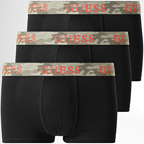 Guess - Set van 3 boxers U5YG03-K6YW1 Zwart Groen Khaki Camouflage