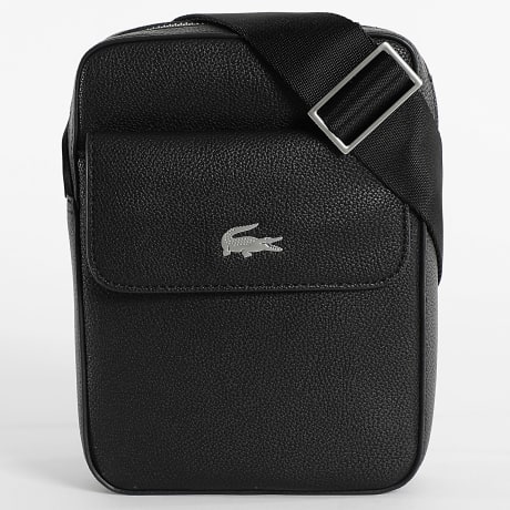 Lacoste - Bolso polipiel Cocodrilo Logo Metal Negro