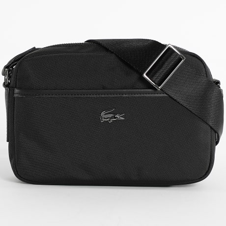 Lacoste - Borsa Logo Coccodrillo Metallo Nero