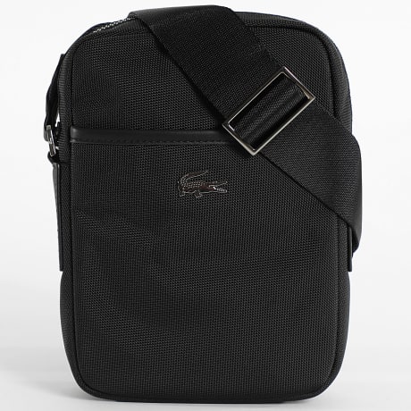 Lacoste - Bolso Logo Cocodrilo Metal Negro