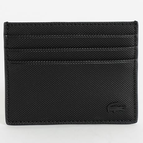 Lacoste - Porte-cartes Logo Crocodile Metal Noir