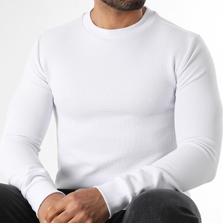 LBO - Camisola com Capuz Gola Redonda Waffle 3921 Branco