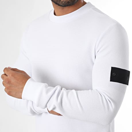 LBO - Sudadera Cuello Redondo Waffle Con Parche 3819 Blanco
