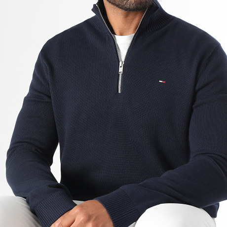 Tommy Jeans - Pull Col Zippé Essential Light 1654 Bleu Marine