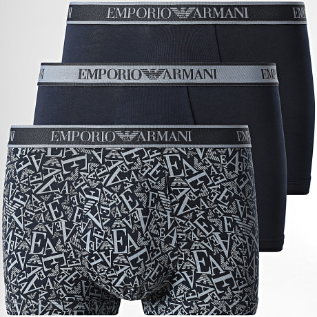 Emporio Armani - Juego de 3 calzoncillos EM000370-AF10779 Gris marino