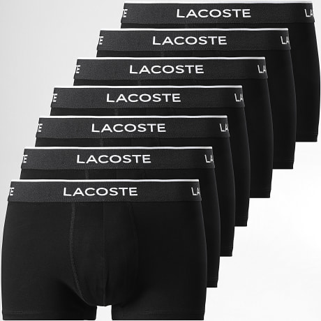 Lacoste - Pack de 7 calzoncillos bóxer clásicos negros